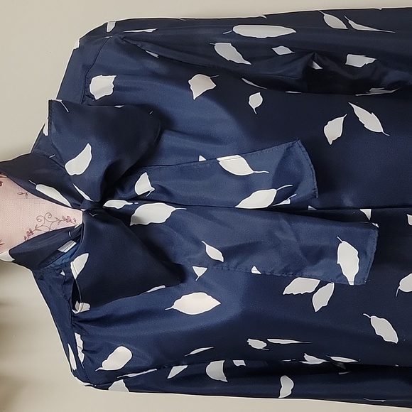 VTG | Alex Colman Blue Floral Floppy Bow Tie Blouse - Picture 4 of 13